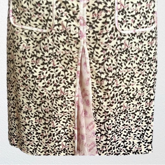 Diane von Furstenberg Silk Inlay Cherry Blossom Pencil Skirt SZ 4 - Picture 4 of 6